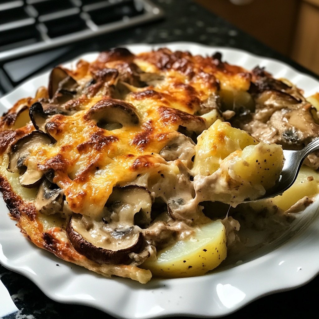 Kartoffelauflauf mit Pilzen