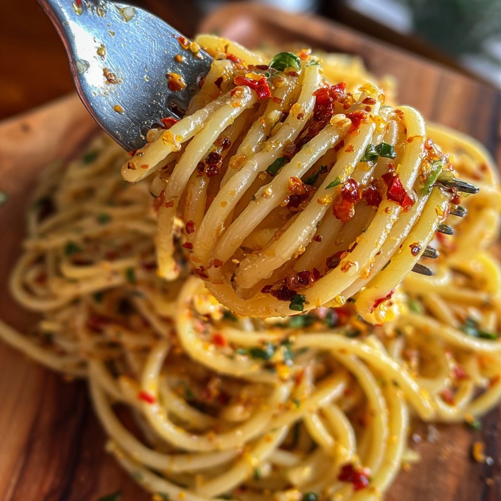 Spaghetti mit Hummeröl und Chili