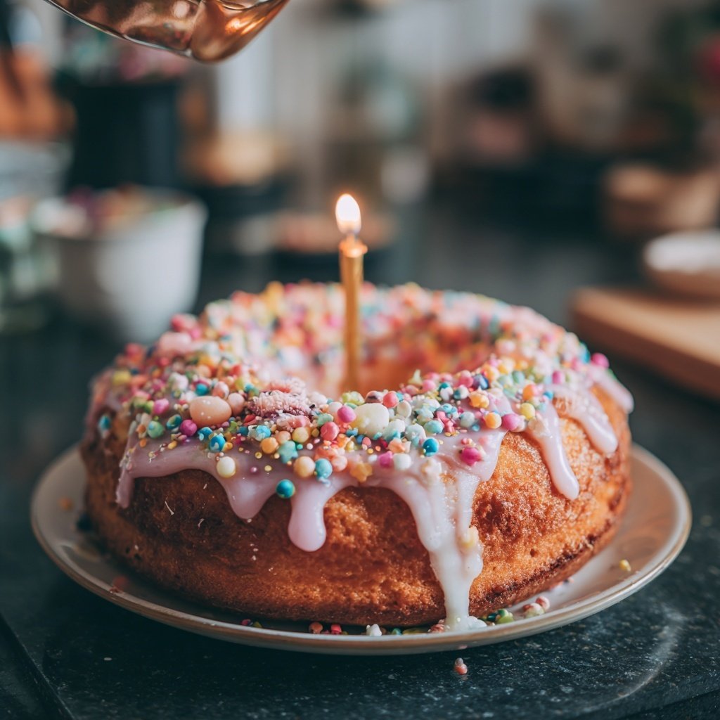Geburtstagskuchen bunt dekoriert