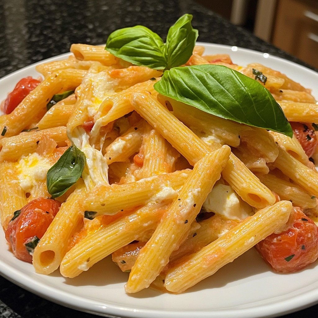 Penne mit Tomaten und Mozzarella
