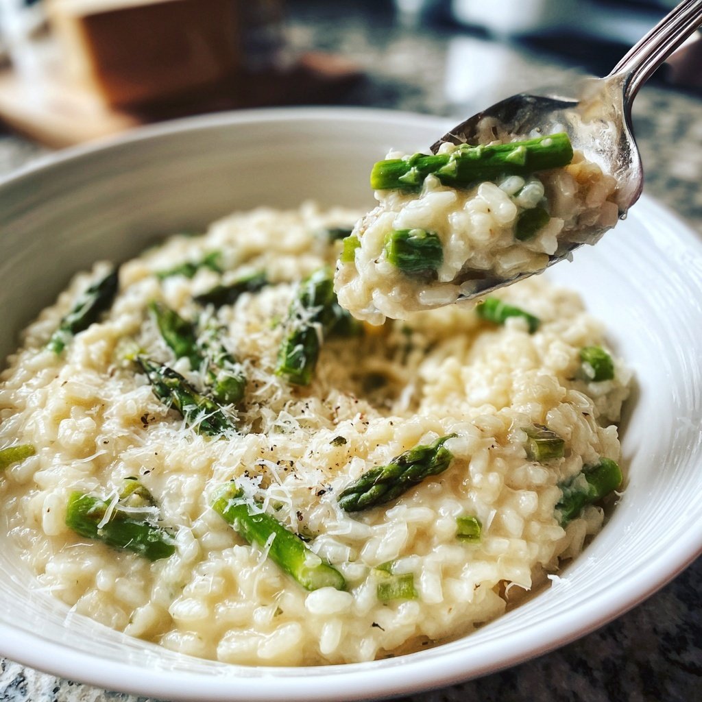 Risotto mit grünem Spargel