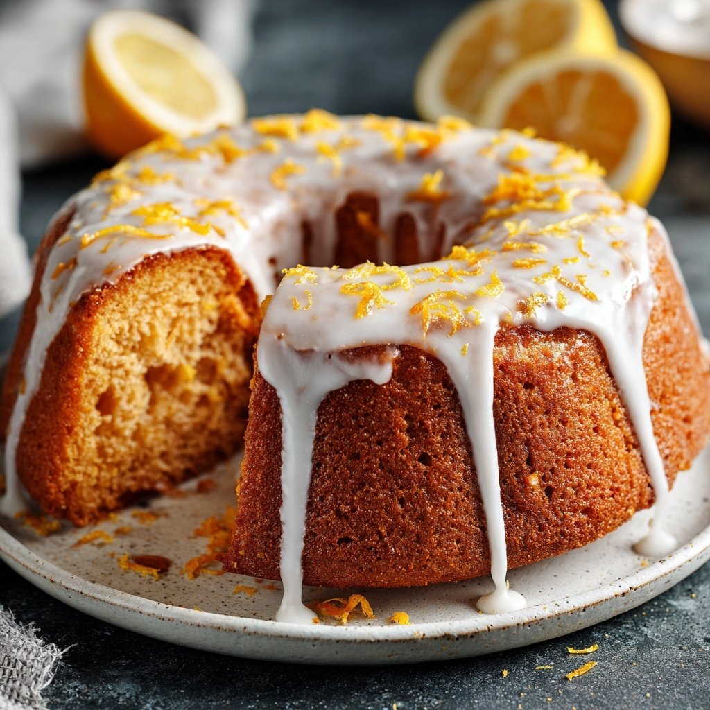 Zitronenkuchen mit Joghurtglasur