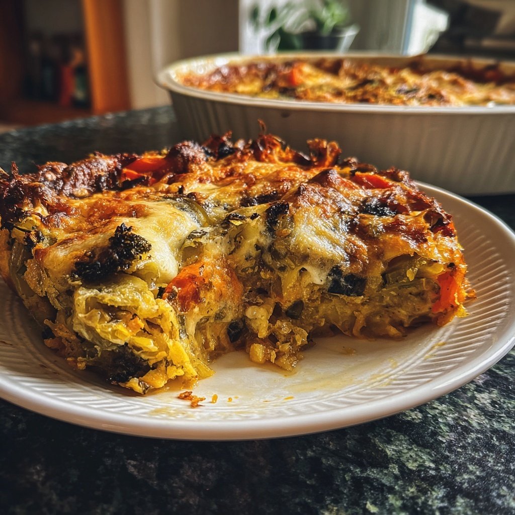 Abendessen mit Gemüseauflauf